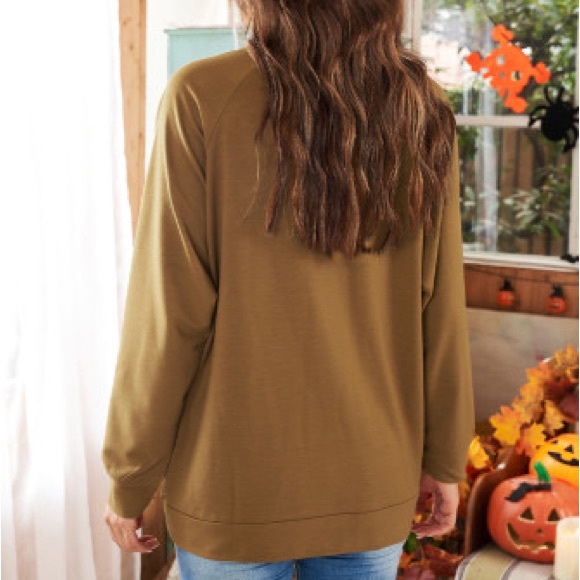 Brown Crewneck Pullover Sweatshirt - Picture 4 of 8